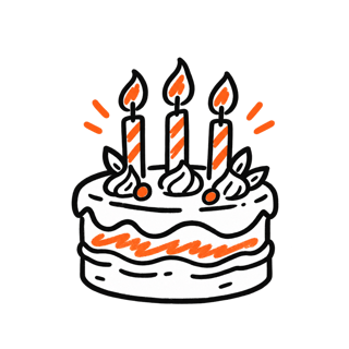 Ilustración dibujada a mano para un saludo de cumpleaños
